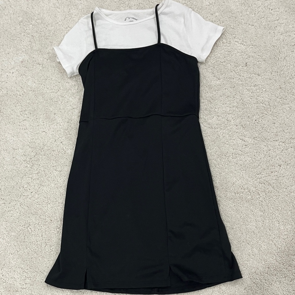 Art Class Black and White Layered Mini Dress